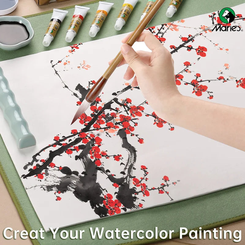 90 Sheets Marie's Rice Paper (Raw) for Sumi & Chinese Painting,Soft Sheng Xuan Paper for Ink Drawing,Writing,Watercolors