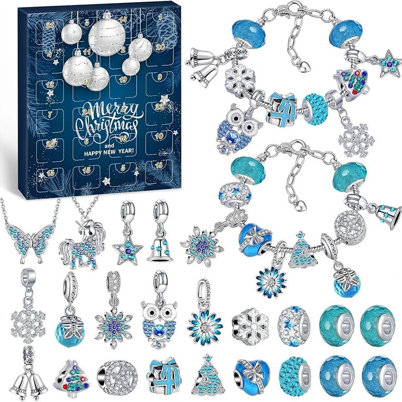 DIY Charm Bracelet Advent Calendar – 24-Day Jewelry Making Kit Gift Box
