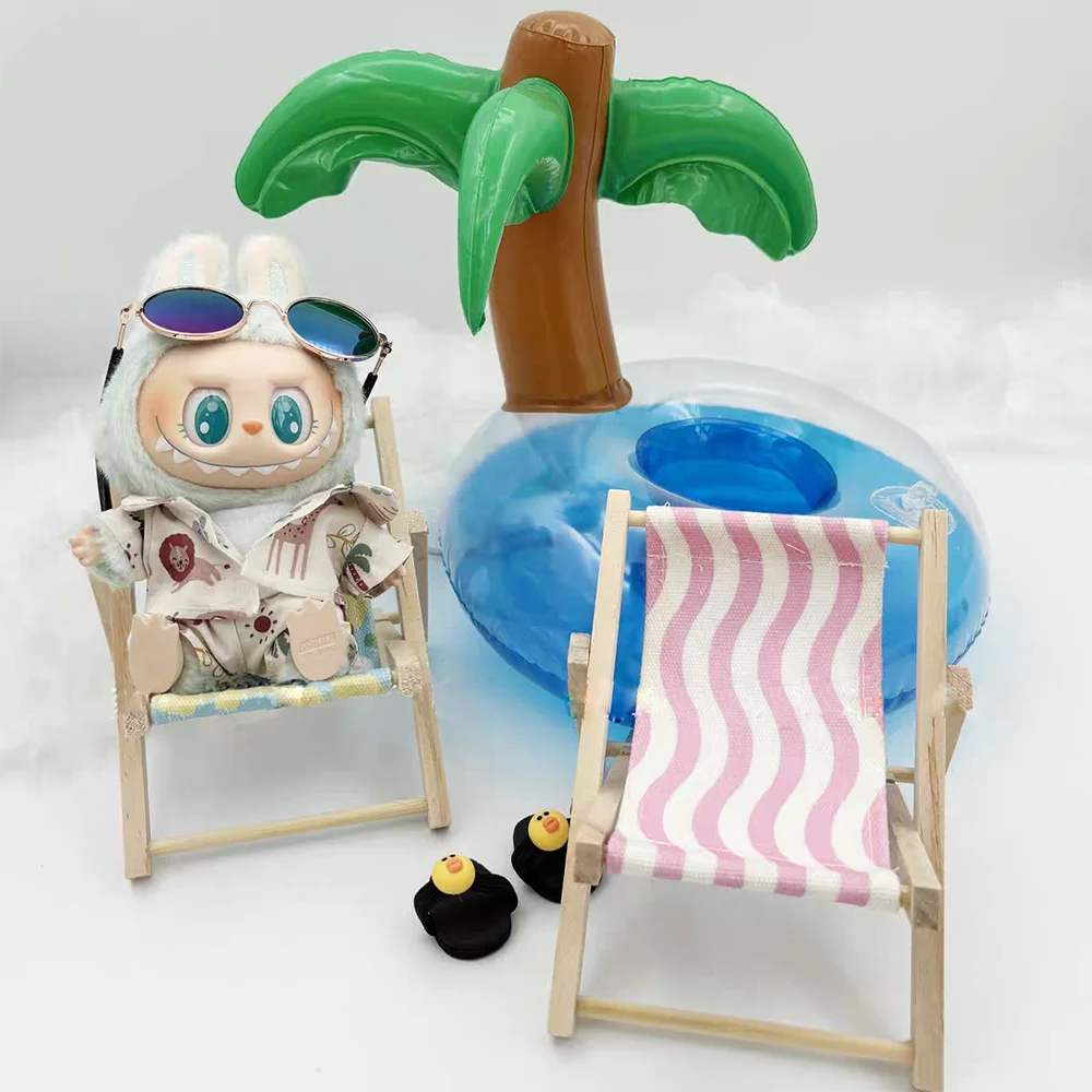 Summer Beach Set for 17cm Lababu Doll Lounge Chair Clothes Pants Set