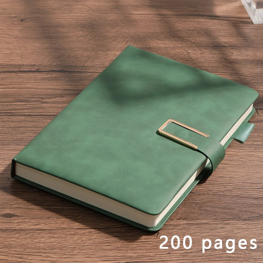 Vintage A5 leather notebook with personalized soft cover - perfect for business meetings and college life