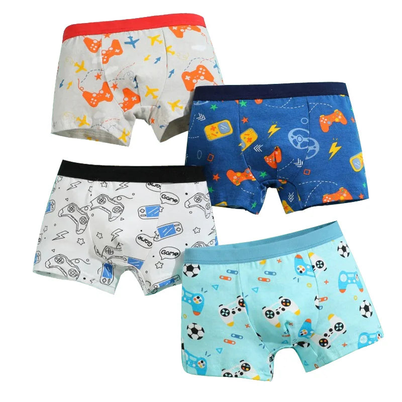 4/8/12 Pcs Boys Boxer sets Briefs Kids Cotton Underwear Baby Underpants Teenager Cartoon Dinosaur Print Soft Children Panties