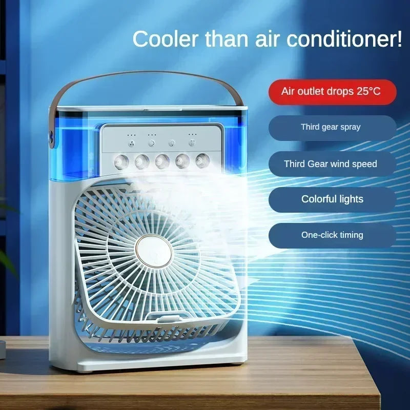 Spray Cooling Air Conditioning Mini Student Dormitory Summer Charging Mute Small Desktop Fan Desktop Humidifier Fan Amagi