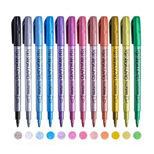 12 Color Metallic Marker Pen Resin Drawing Pen Acrylic Paint DIY Highlights Permanent Marker DIY Card Art Supplies Stationery