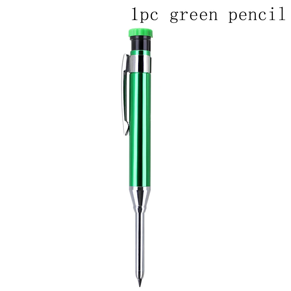 6Colors 2.8mm Metal Solid Carpenter Mechanical Pencil with Sharpener 2B Lead Core Deep Hole Construction Marking Scriber Tool
