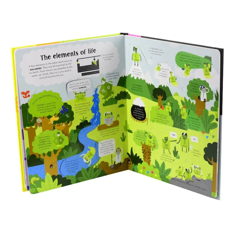 Usborne Lift-the-flap Periodic Table: A children's English-language, fun, science, and STEM educational book.