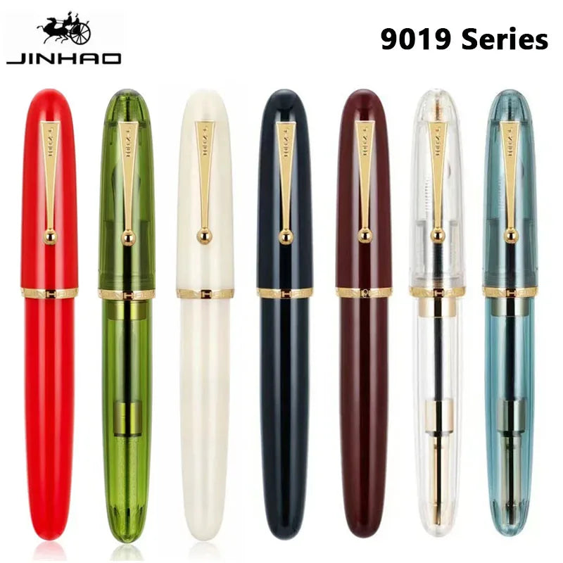 Jinhao 9019 Fountain Pen Transparent Color Resin luxury Pen 0.38/0.5/0.7mm Writing Ink Pens Stationery Office School Supplies