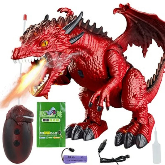 2.4G Remote Control Dinosaur Kids RC Electric Walking Spray Dinosaur Simulation Velociraptor Toy With LED Light Music Gifts