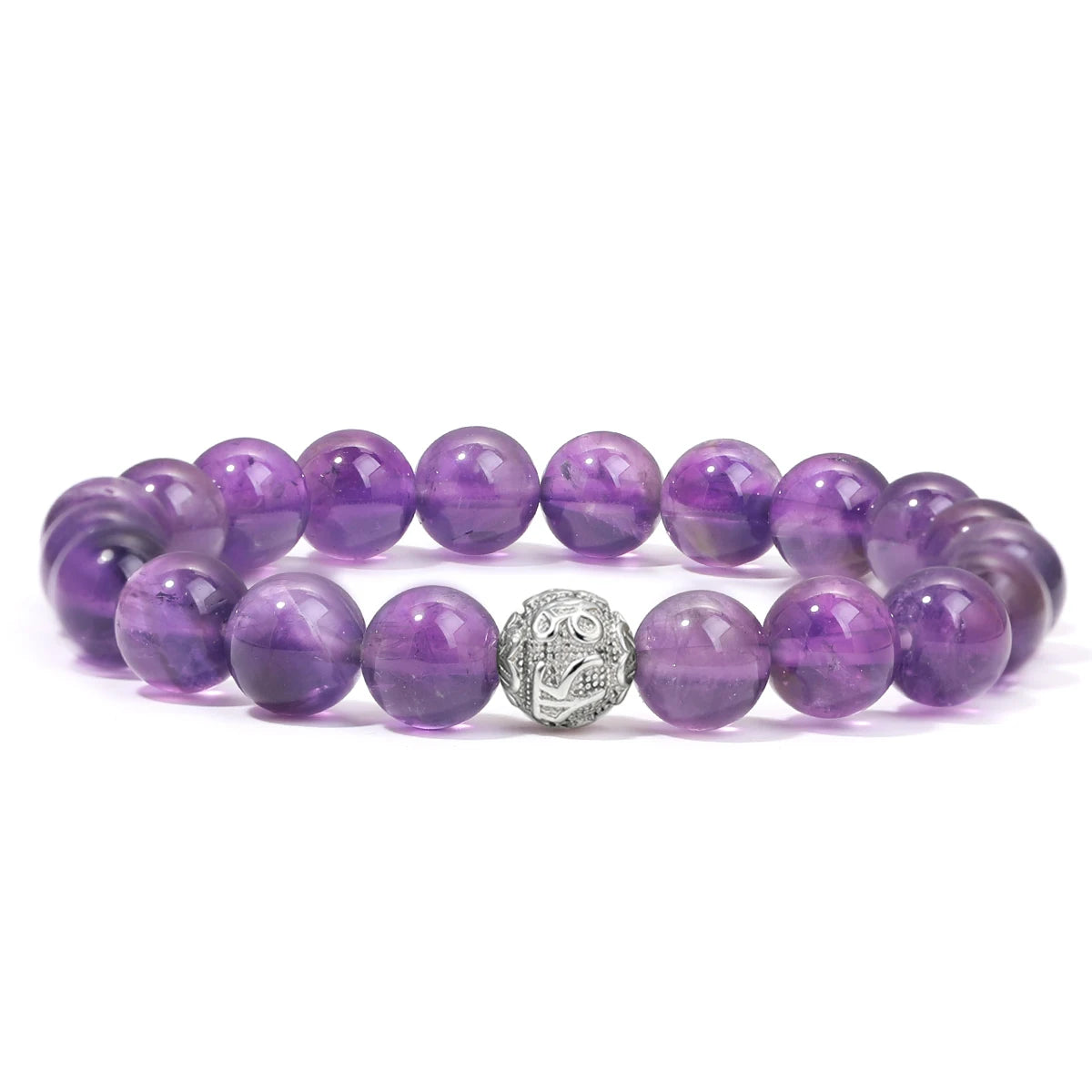 S925 Sterling Silver Natural Stone Bracelet Amethyst  Lava Stone Dragon Pattern Bracelet Jewelry Gift Pulsera De Plata 925