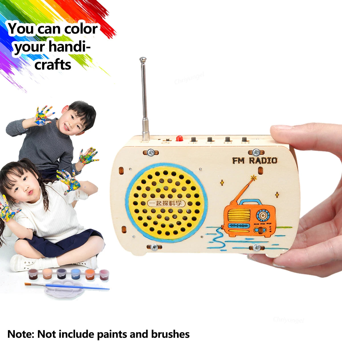 DIY Wooden Radio Kit Retro FM Educational STEM Building Toy Science Experiment Kit 3D Puzzle Craft Birthday Gift for Kids Teens