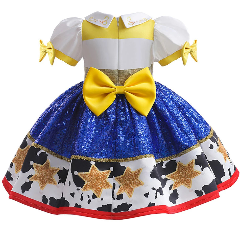 Woody Dress Up Costume Kids Jessie BoPeep Cosplay Dress Girls Halloween Carnival Party Fancy Sets Stage Performance Outfits