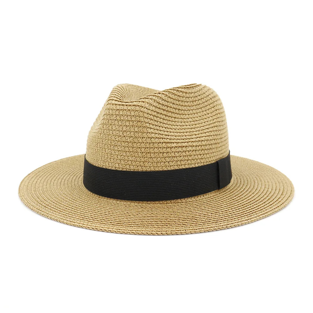 Large Size 60CM Summer Panama Hats For Women Men Wide Brim Beach Jazz Hat Cooling Ladies Sun Straw Hat
