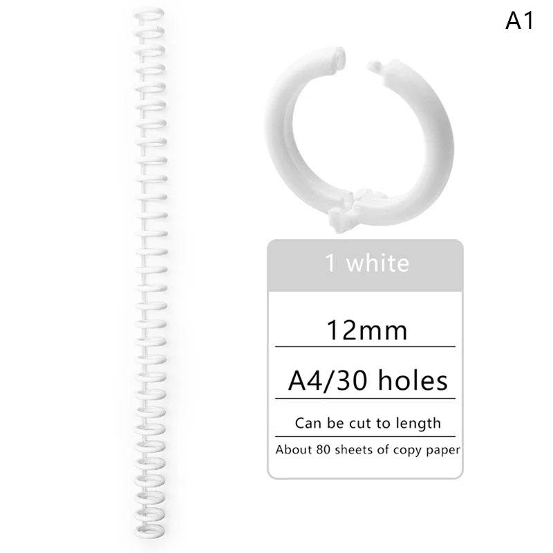 1 Pc 30 Holes Loose-leaf Plastic Binding Ring Spring Spiral Rings Binder Strip For A4 Paper Notebook Stationery Office Supplies