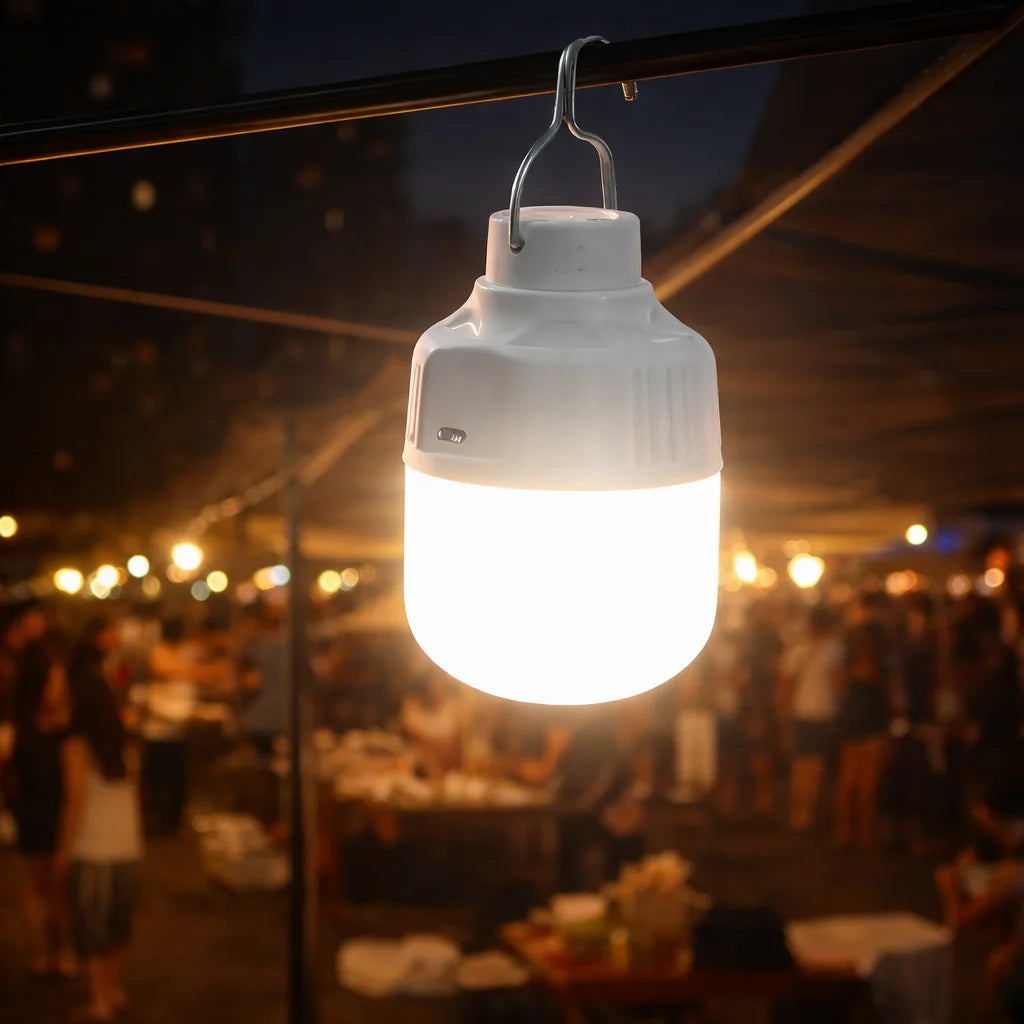 Outdoor USB Rechargeable LED Camping Lantern High Brightness Portable Tent Light with Hook for Hiking Fishing Night Use Travel