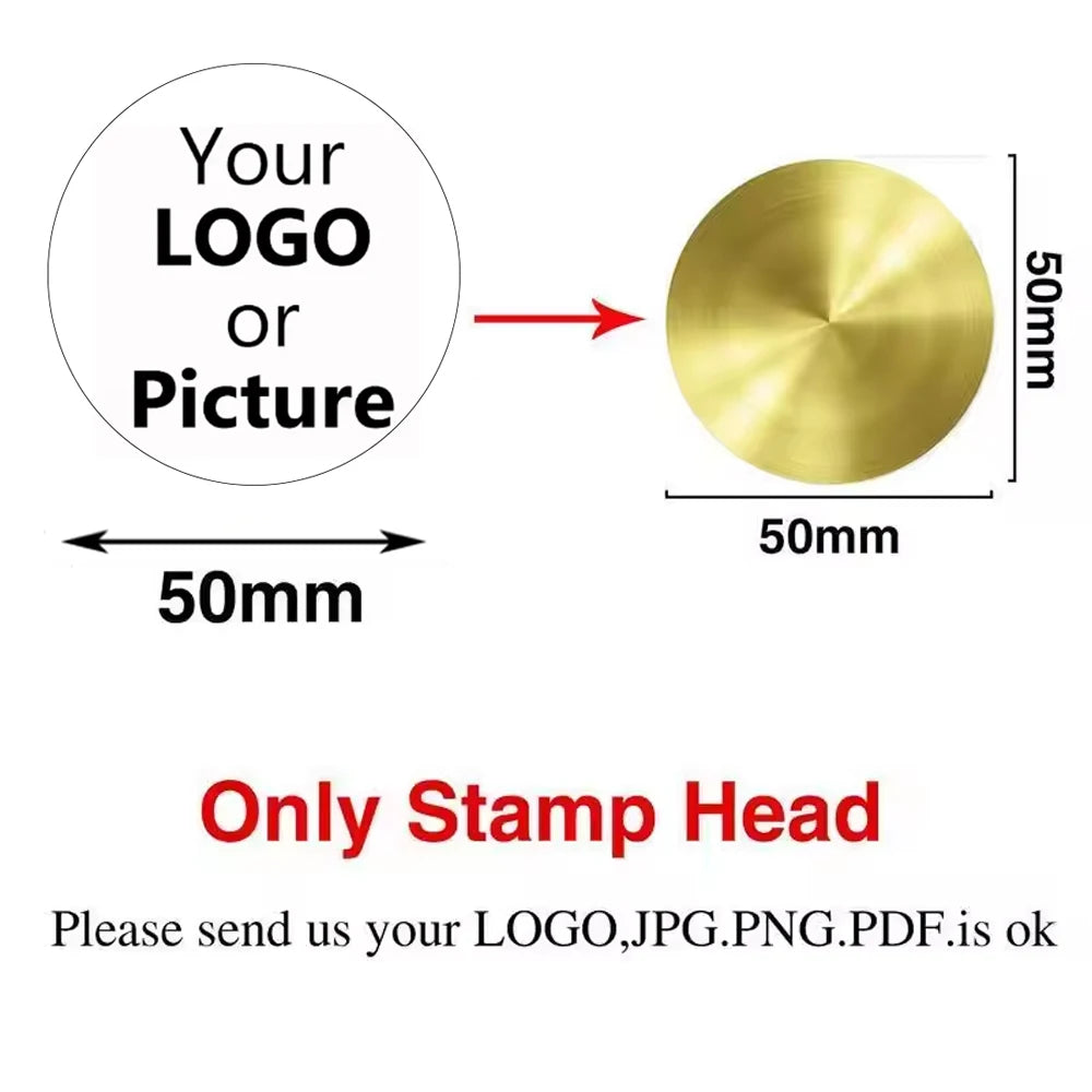 Custom Brass Wax Seal Stamp – Personalized Logo Head in 25–50mm