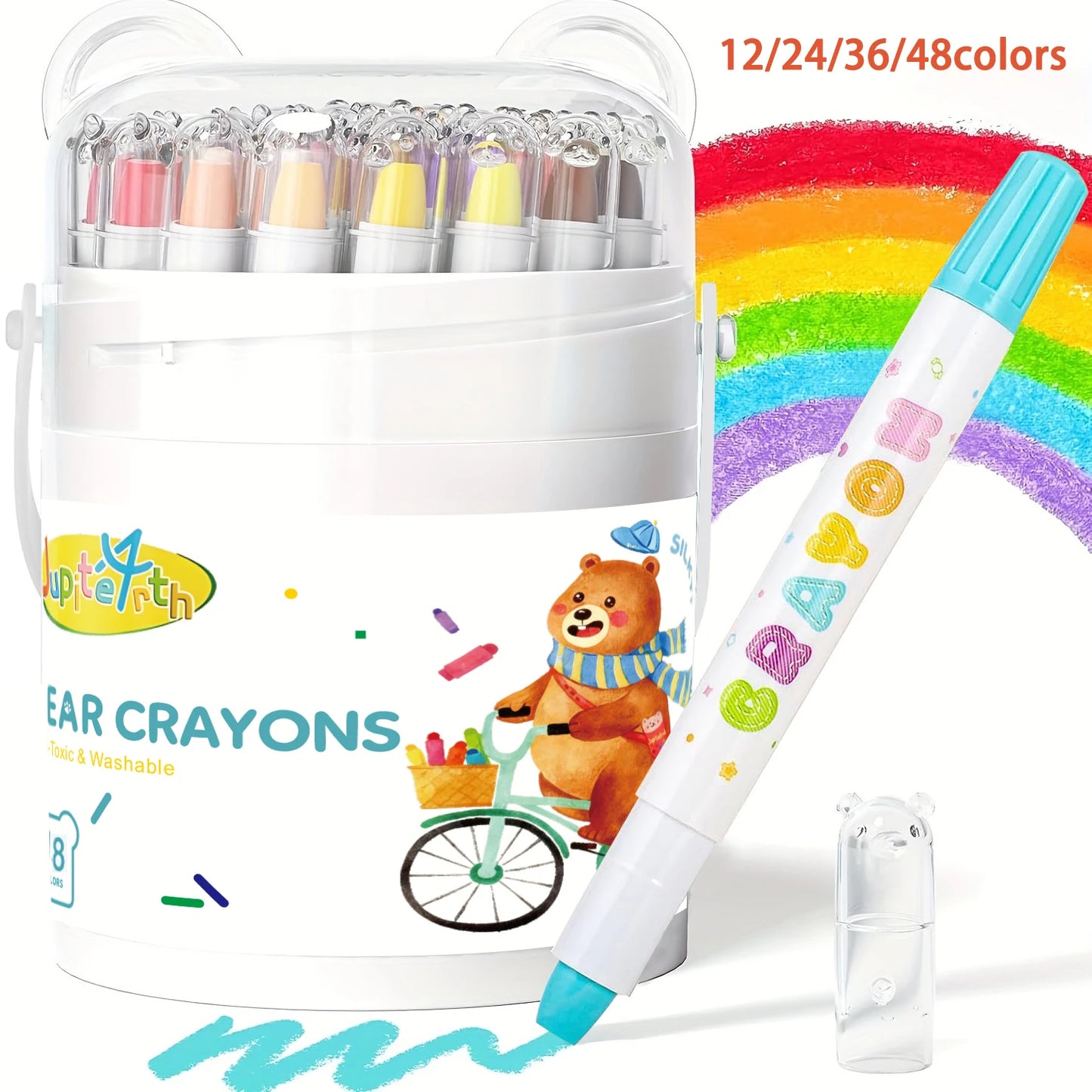 12/24/36/48 Color Silky Twistable Crayons,Washable Art Supplies, Multicultural Pastel Gel Crayons,Easy Grip Coloring Gift