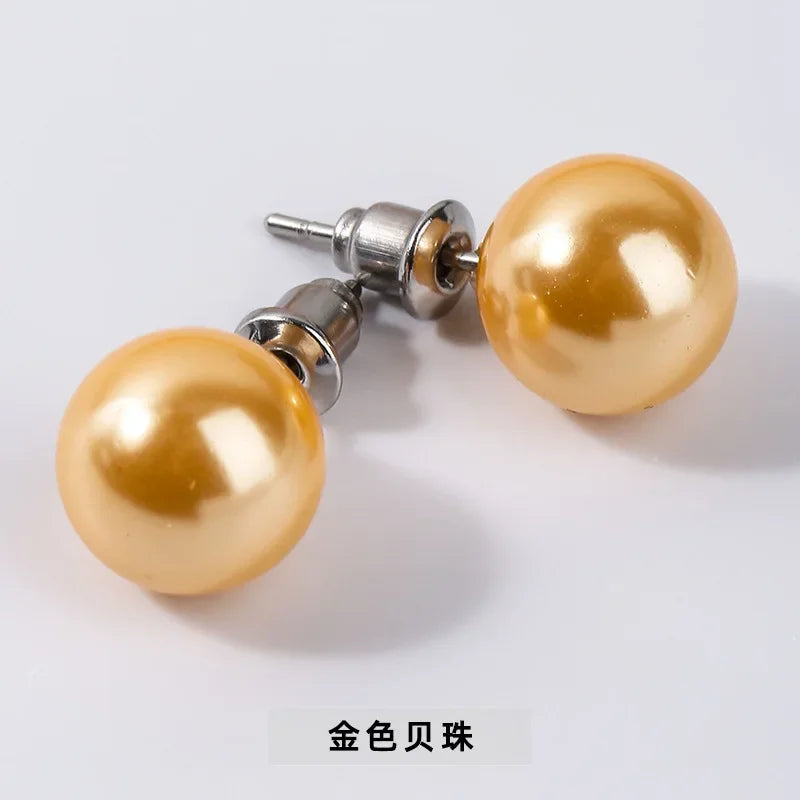 6mm 8mm 10mm Natural Agate Earrings Healing Crystal Stone Round Ball Pearl Beads Stud Fashion Jewelry for Women Girl Wholesale