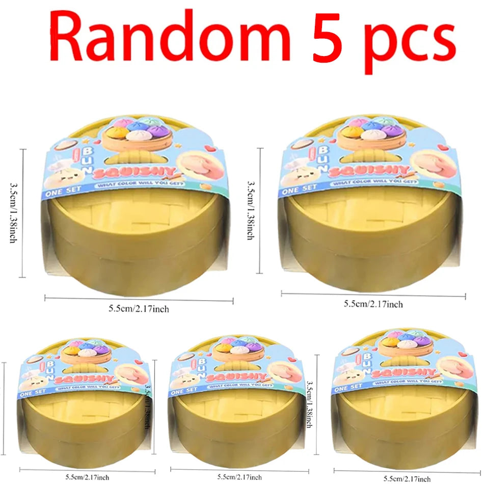 Blind Box Colorful Simulated Dumpling Squishy Relaxing Relieve Anxiety Antistress Enhance Happiness Rebound Squeeze Reliever Toy