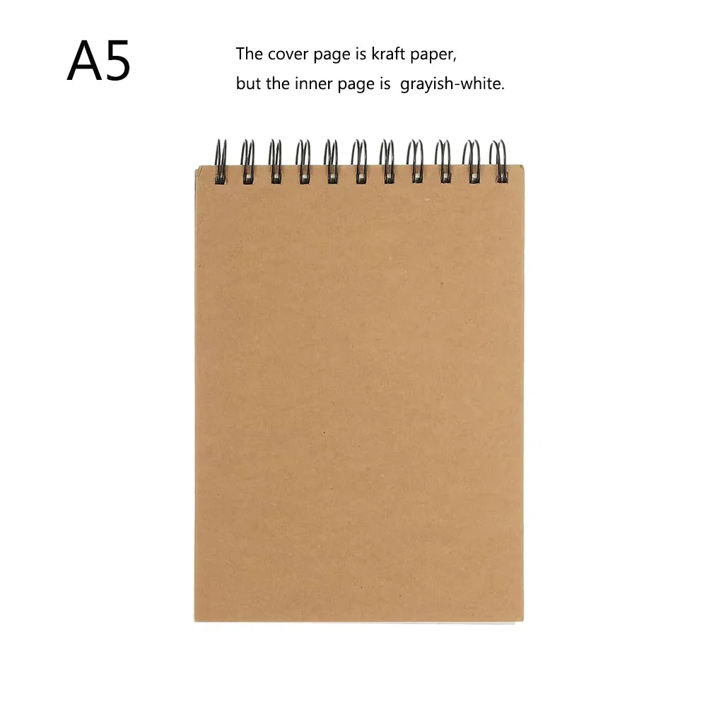 Professional 100 Sheets Sketch Book 5.83"x9" with Spiral Bound and Hardback Cover - White Acid-Free Drawing Sketch Paper (100g)