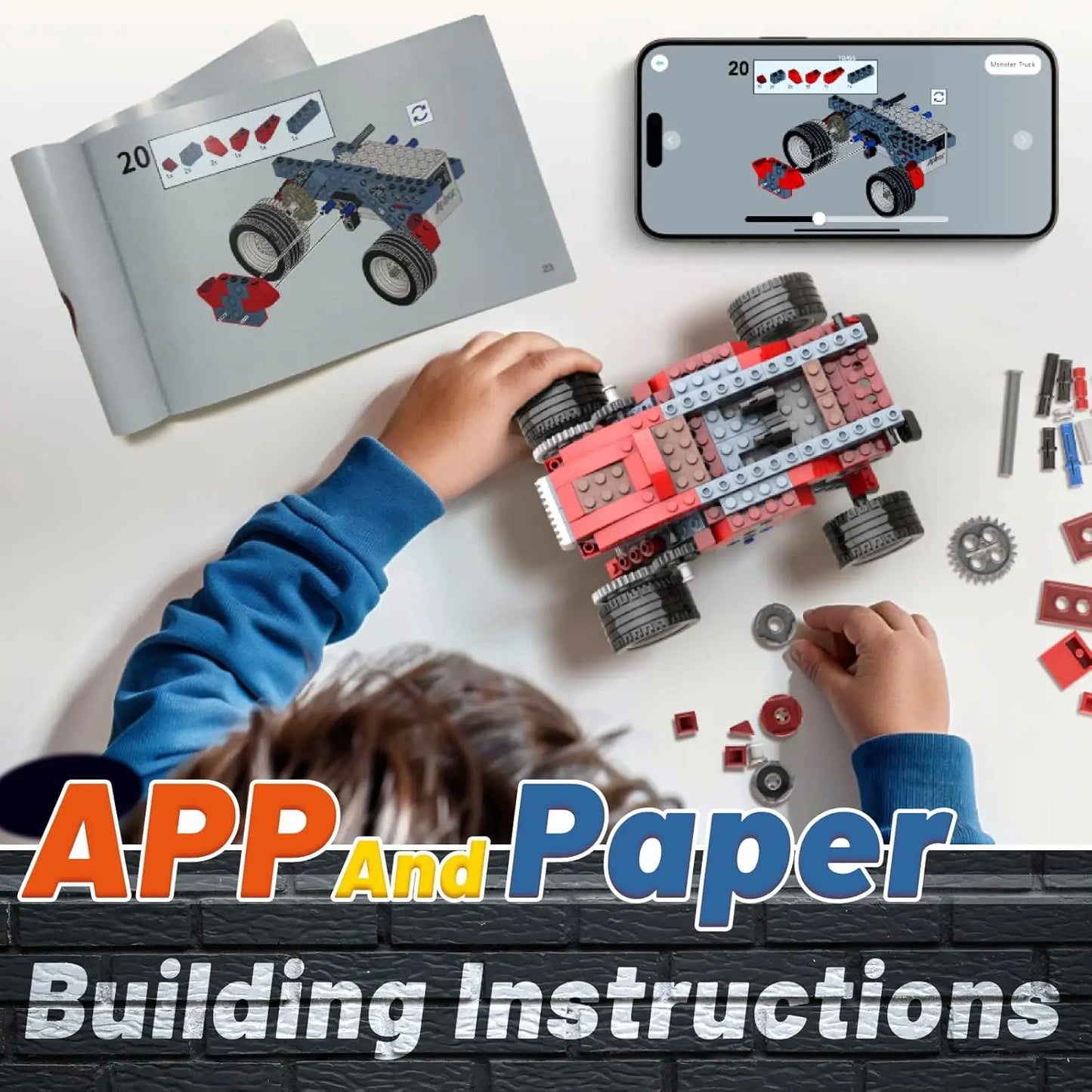 STEM Building Blocks Mechanical Gear Engineering Set Educational Off-Road Vehicle Toy Physics Science Experiment Kit For Kids 6+