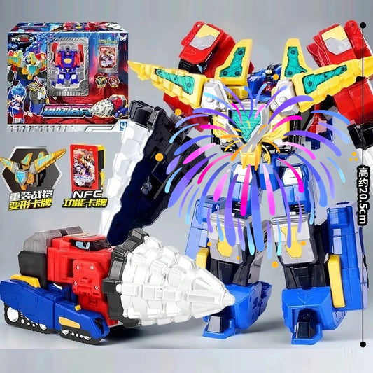 Metal Cardbot S BLUE COP TRINITY Transforming Robot SUV Car Card Truck Toy Action Figure ABS Transformation Model Children Gift