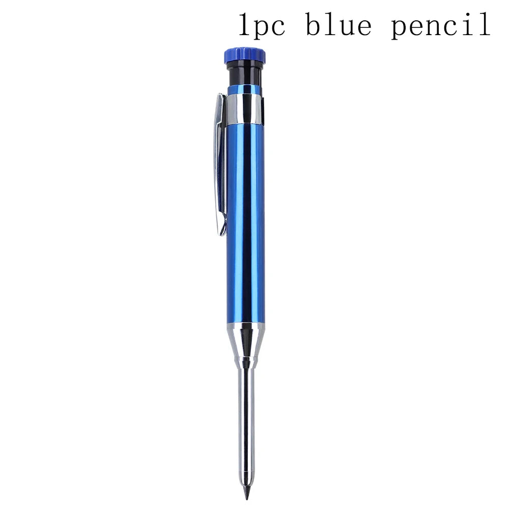 6Colors 2.8mm Metal Solid Carpenter Mechanical Pencil with Sharpener 2B Lead Core Deep Hole Construction Marking Scriber Tool