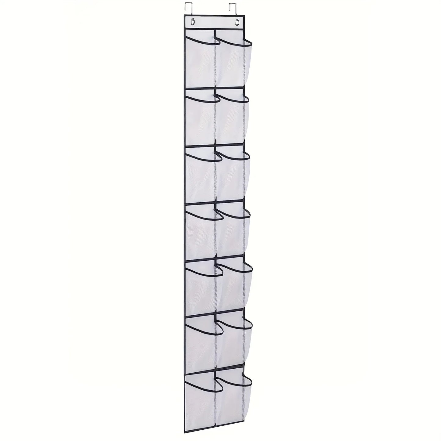 40/24/14 Grid Wall-Mounted Shoe Organiser Fabric Closet Bag Storage Rack Mesh Pocket Clear Hanging Over The Door Cloth Box