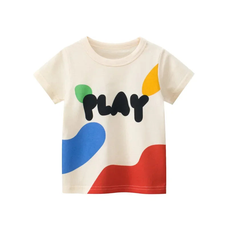 2-8T Heart Print Girls T Shirt Summer Toddler Kid Baby Clothes Short Sleeve Cotton Tshirt Childrens Cute Tee Top Infant Outfit