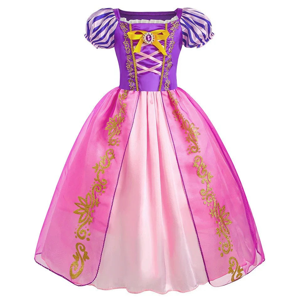 Girl Rapunzal Princess Dress Halloween Cosplay Ball Gown Party Costume Disguise Kids Outfit Children Clothes