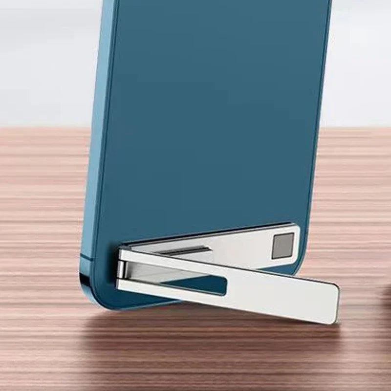 Ultra-Thin Metal Folding Phone Holder Alloy Invisible Back Stick Phone Desktop Holder Portable Mobile Support Phone Stand