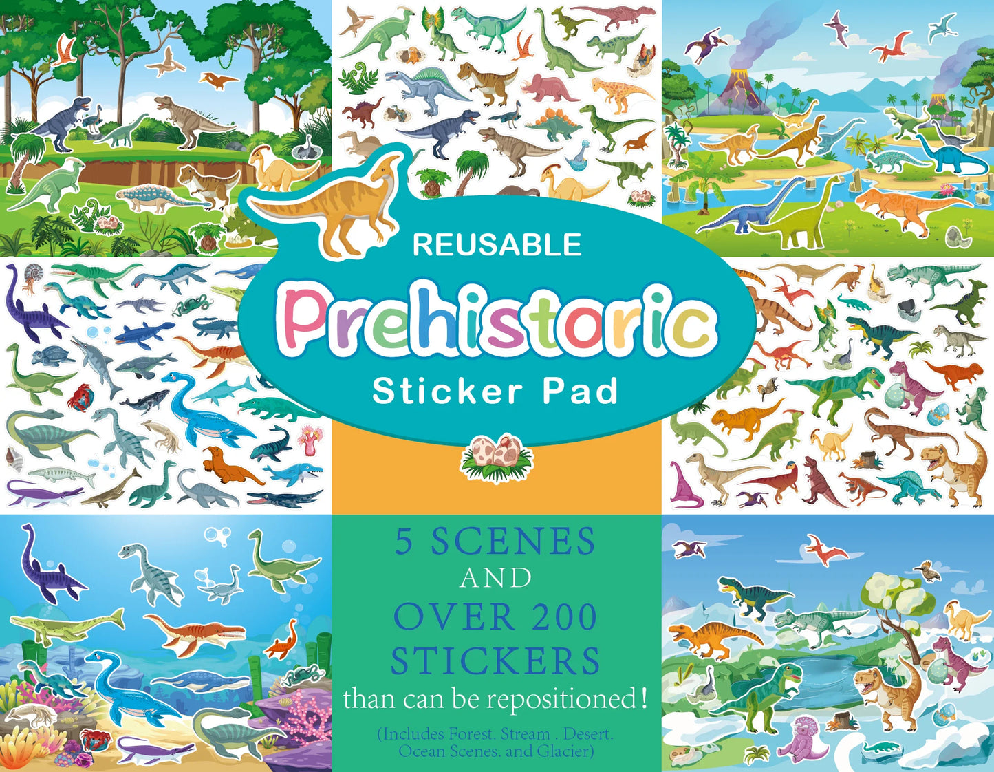 Over 200Pcs Children Scenes Stickers Reusable DIY Puzzle Montessori Material Busy Book Education Learning Toys For Kids Gifts