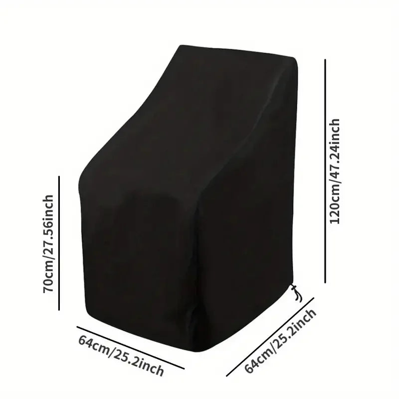 1pc Premium Waterproof Stacking Outdoor Chair Cover - Durable 210D Cloth Lounge Chair Protector with Weather Protection