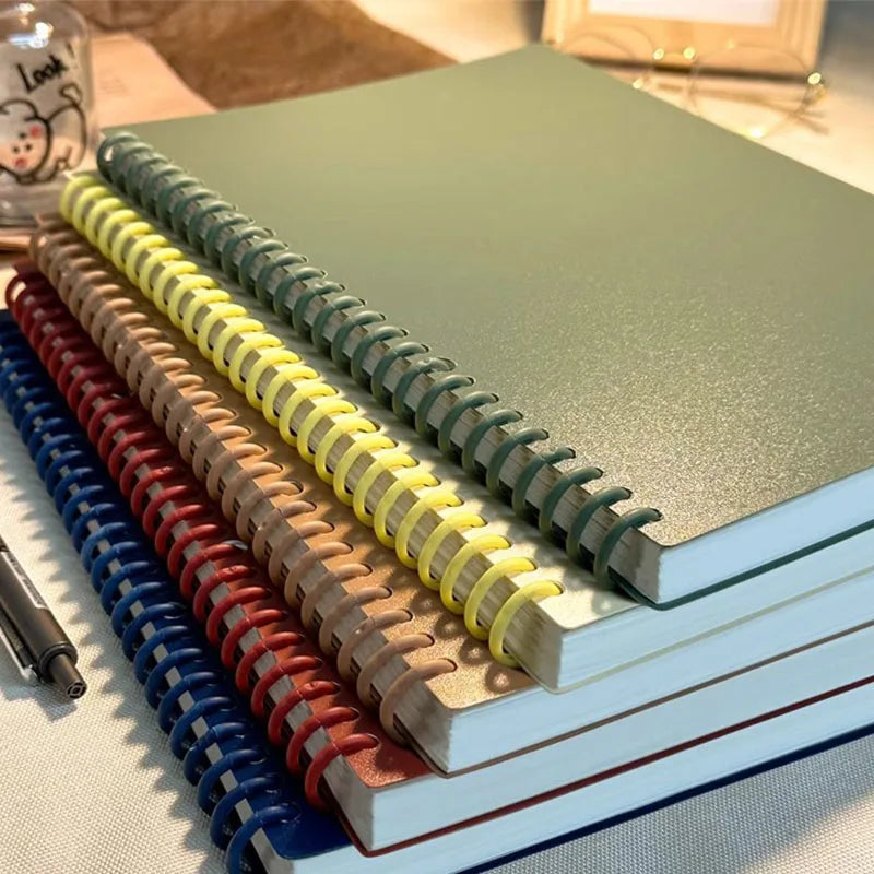 A5 Spiral Loose-Leaf Notebook, DIY Cuttable Binder, 60 Sheets, Blank & Lined Options, Vintage Style for Students & Journaling