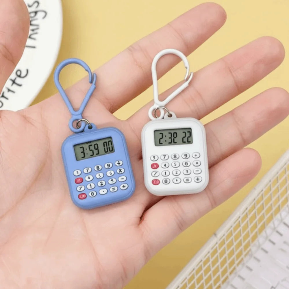 Multifunctional Mini Calculator 8 Digits Display Silent Button Electronic Calculator Lightweight Portable Keychain Calculator