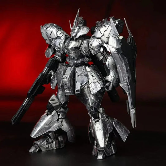Rg 1/144 Sazabi Mechanical Silver Clear Plating Transparent Mech Assembly Model Kit Action Figure Collect Ornament Boy Toys Gift