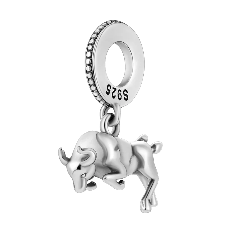 925 Silver elephant lion rhinoceros dinosaur Animal Charms Beads Fit 4MM hole diamet Bracelets Fine DIY Christmas Jewelry Gifts