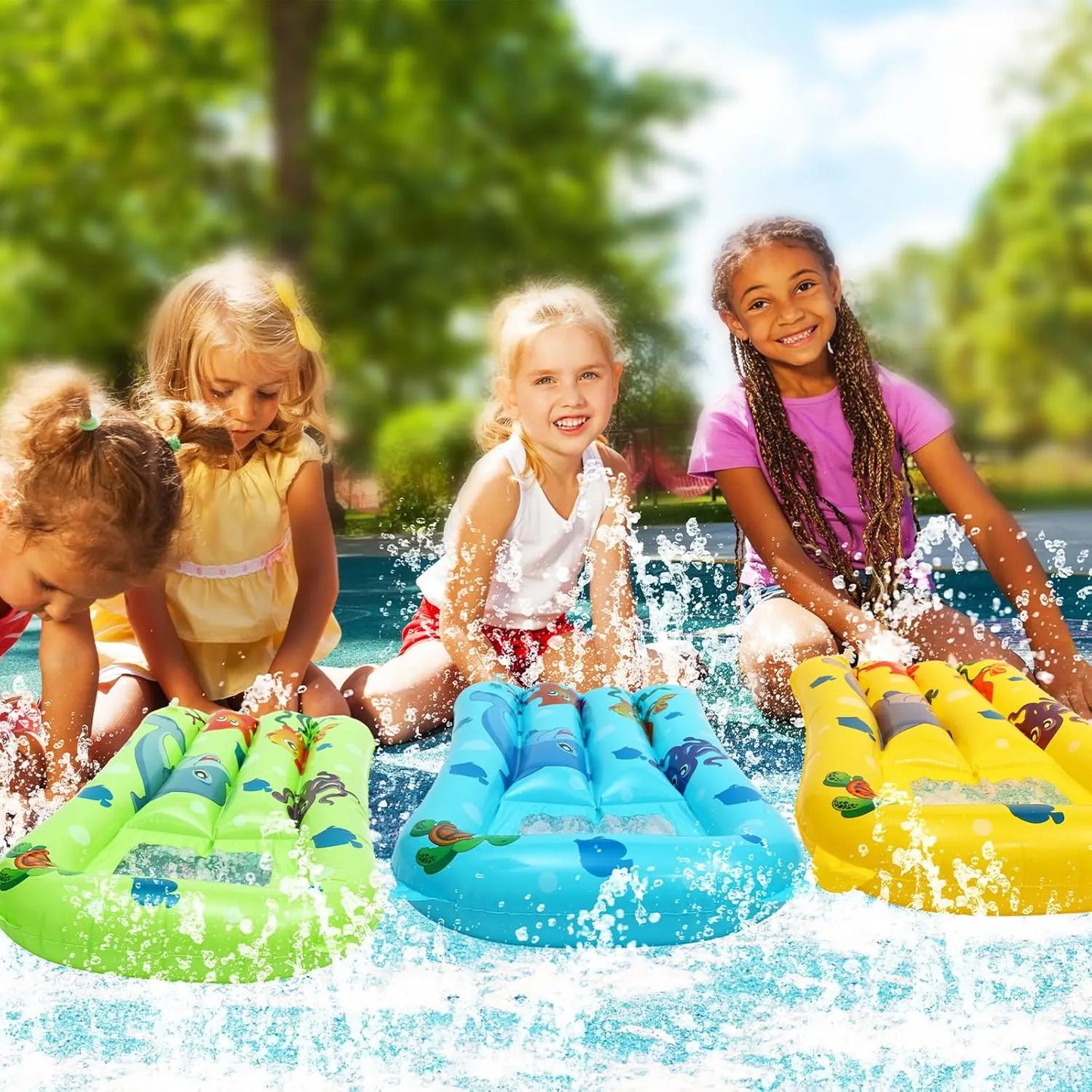 Water Floating Ring Inflatable Pool Swim Tube Float Mat Saucer Chair Kids Summer Outdoor Beach Hammock Water Play Equipment