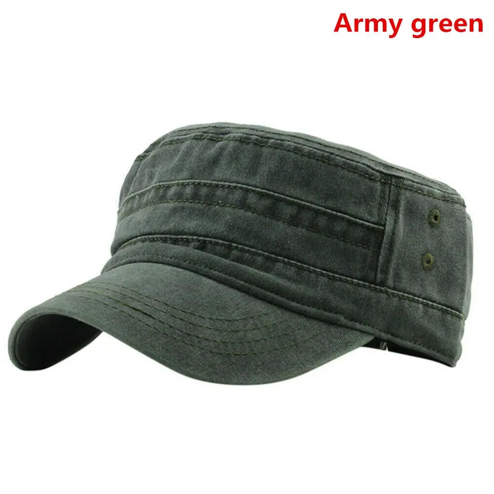 Big Head Man Large Size Pure Cotton Army Flat Cap Outdoors Baseball Cap Summer Polyester Plus Size Military Hat