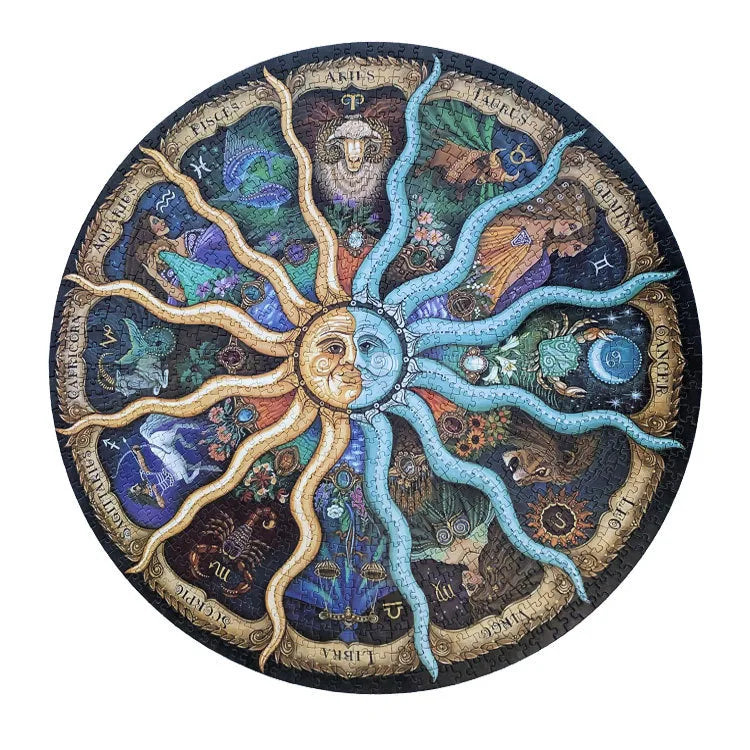 Adult Puzzle 1000 Pieces Challenge Games Learning Educational Puzzle Toys Moon Puzzle Rainbow Starry Space Traveler Flat Puzzle