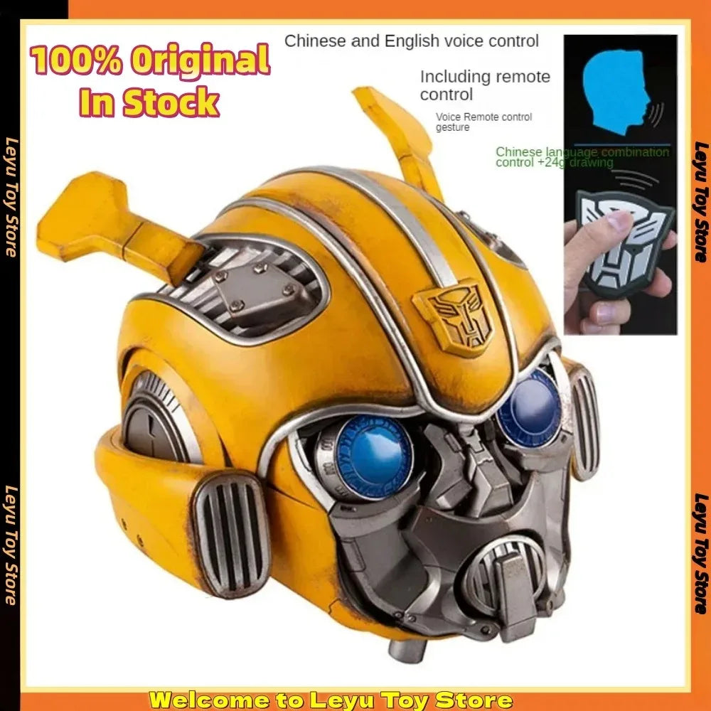 Iron Man Helmet Mk5 Bumblebee Optimus Prime Wearable Helmet 1:1 Voice Control Mask Action Figure Bluetooth Base Light Up Eyes