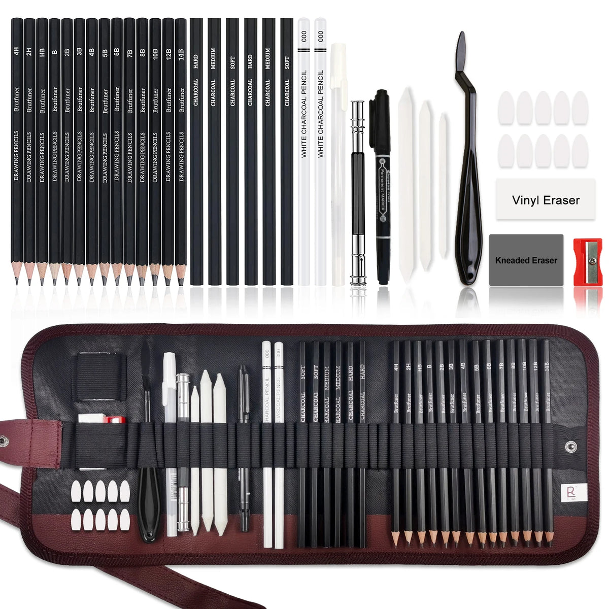 29-70 pcs Drawing Set Sketching Kit - Art Supplies,for Adults Artists with 3-Color Sketchbook,Graphite,Pastel,Charcoal Pencils