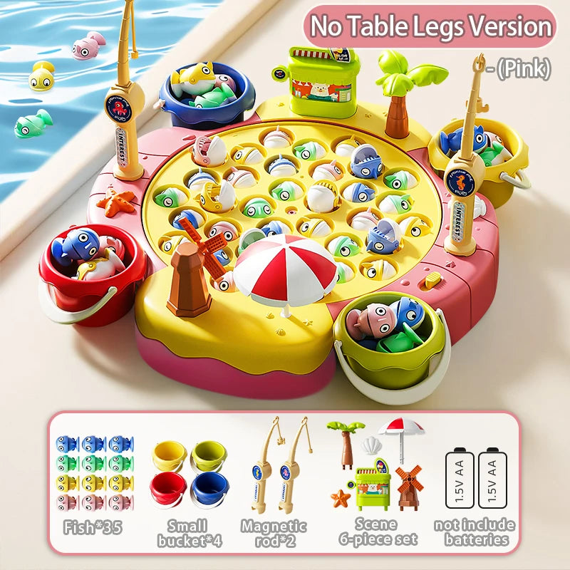 Magnetic Fishing Game - Educational Learning Toy with 2/6 Poles & 25/35/45 Fish for Kids Develops Fine Motor Skills