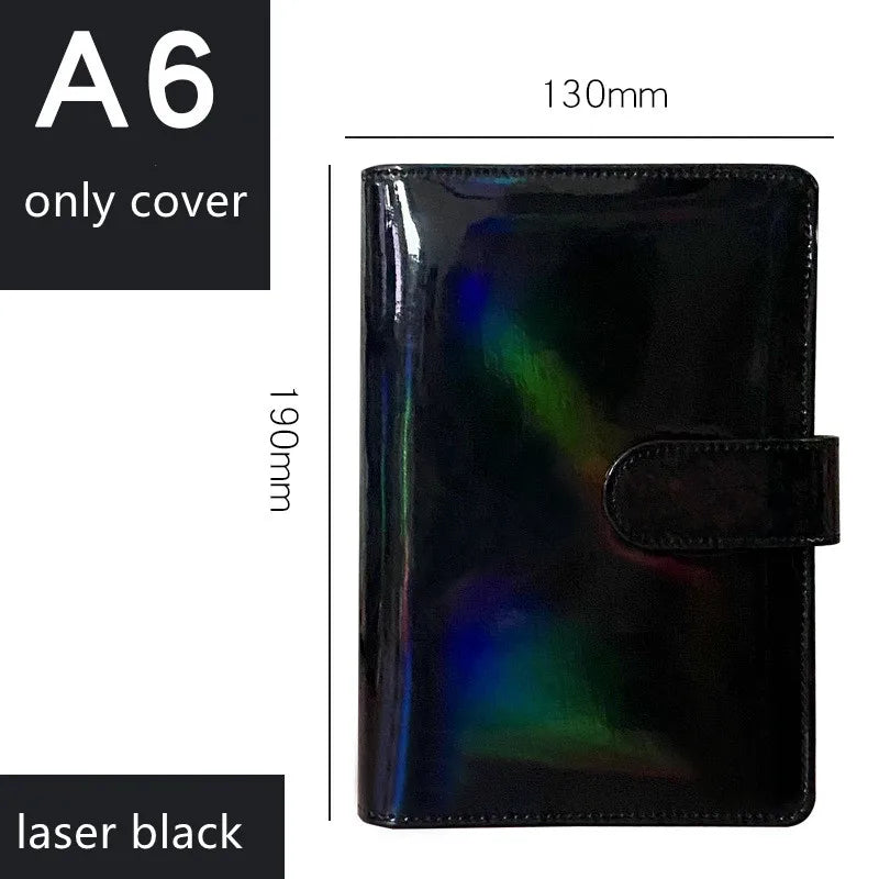 A6/A5 Macaroon Color PU Leather DIY Binder Notebook Cover Diary Agenda Planner Paper Cover School Stationery