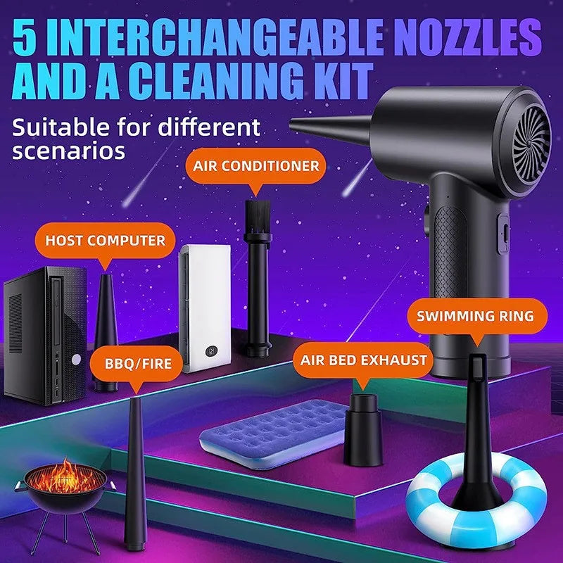 Wireless Air Duster Compressed Air Blower Gun 51000RPM Air Duster For Computer Keyboard PC Clean Gadget Blower Send 6 Accessorie