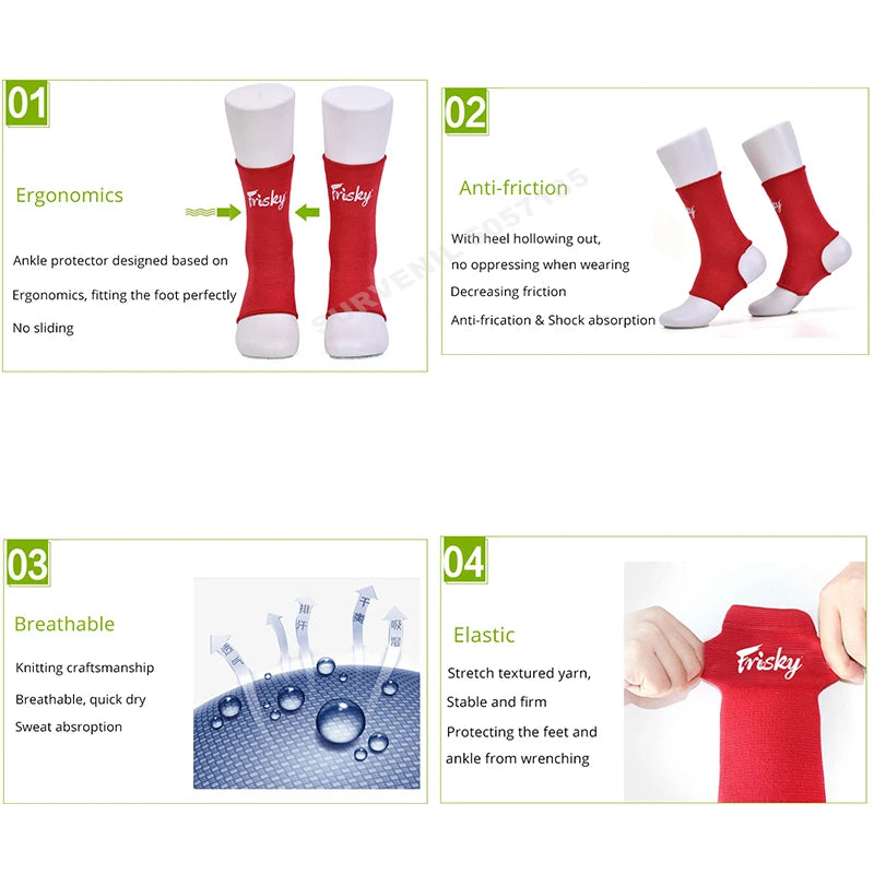 Premium Boxing Ankle Support Sleeves Kickboxing Muay Thai Foot Braces for Injury Prevention Anti-Slip Compression Ankle Guard