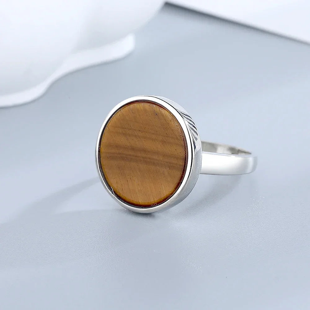 S925 Sterling Silver Natural Black Onyx Rings Oval Shape Turquoise Stone Not Fading Black Rings Fine Jewelry For Men