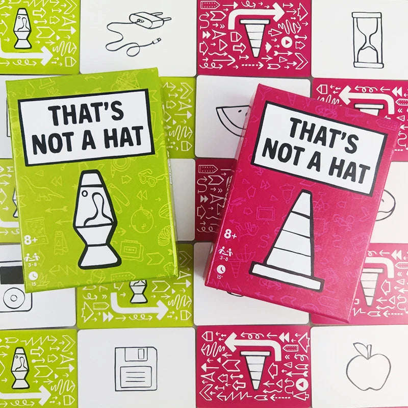 Fun That’s Not a Hat Happy Party Game Set,Top Board Game with Basic Extended Card Game, English Tabletop Game for 3-8 Players