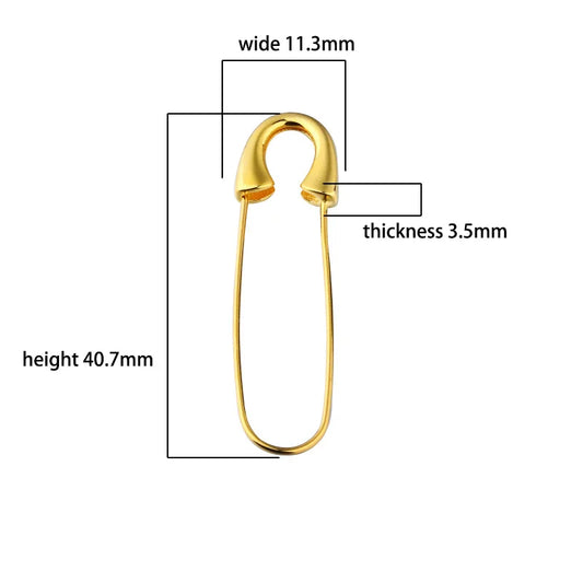 S925 Sterling silver Gold plated pin connection buckle brooch Handmade DIY jewelry accessories for men and women