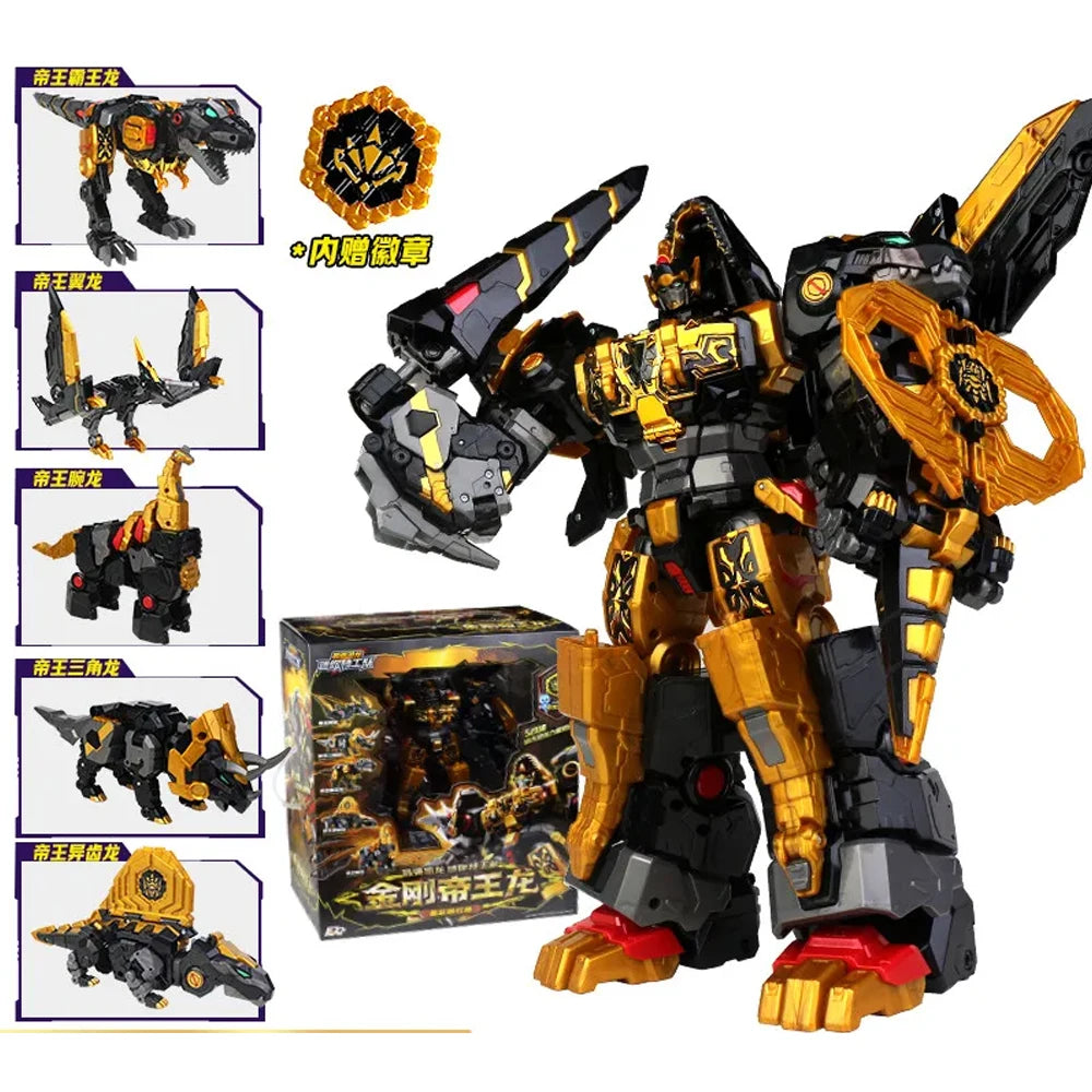 Mini Force 8 Black Gold Collector's Edition Toys Cloak Force Dinoid Warrior REX KAISER Transformation Robot Dinosaur Deformation
