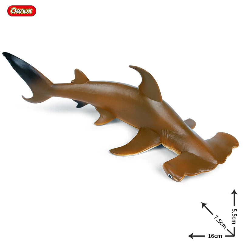 Oenux Ocean Animals Action Figures Sealife Shark Whare Megalodon Model Figurines PVC Home Decoration Kid Cognitive Education Toy