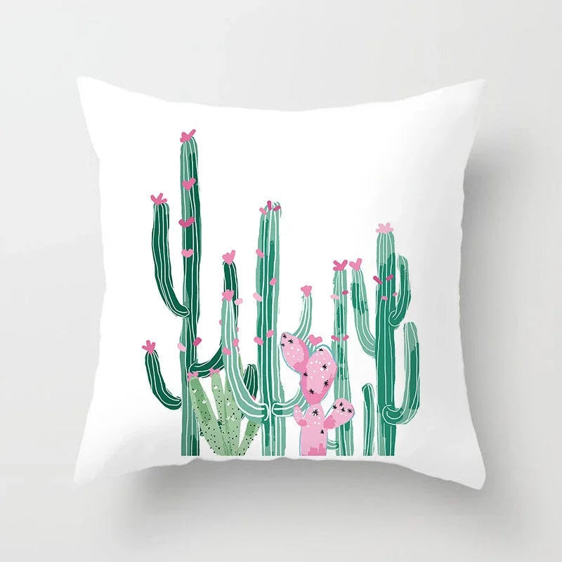 Cactus Flower Pattern Summer Decorative Cushions Pillowcase Polyester Cushion Cover Throw Pillow Sofa Decoration Pillowcover